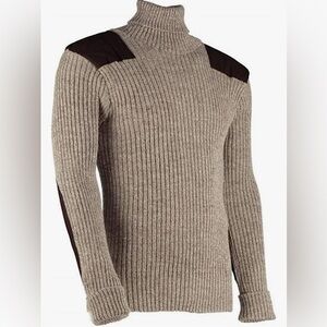 Woolly Pully Roll Neck Tan Sweater Large